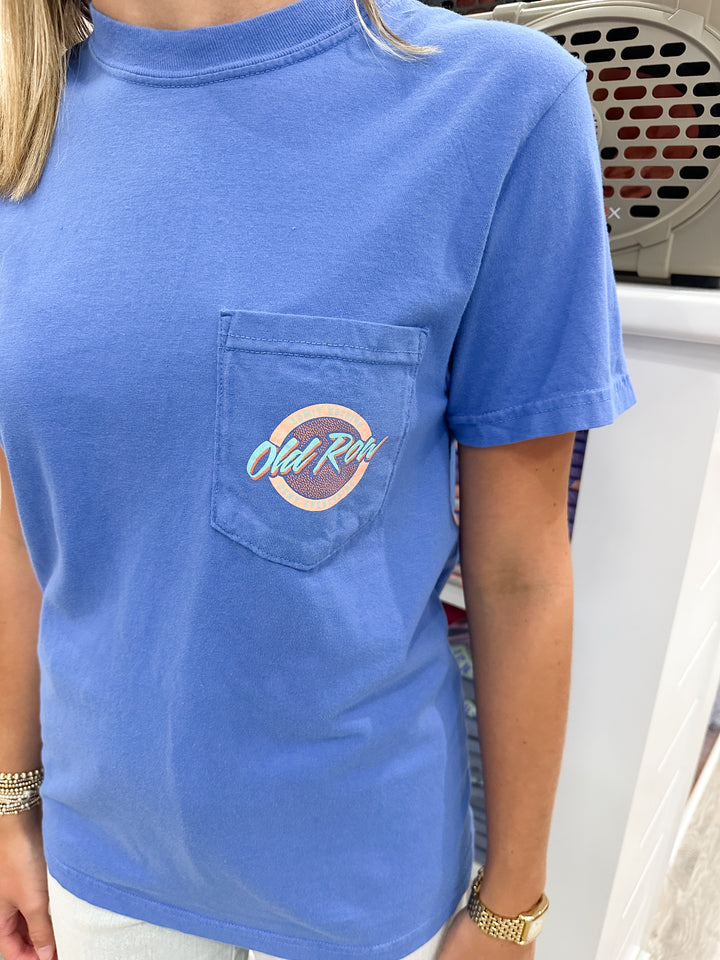 Old Row Circle Logo S/S Pocket T-Shirt - Mystic Blue