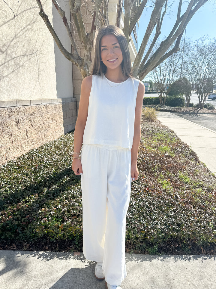 Scout Linen Pant - White