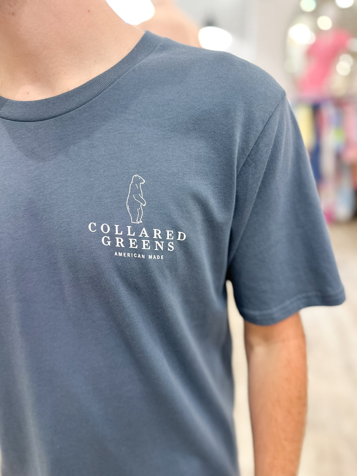 Collared Greens Patriotic Pup S/S T-Shirt - Steel Blue