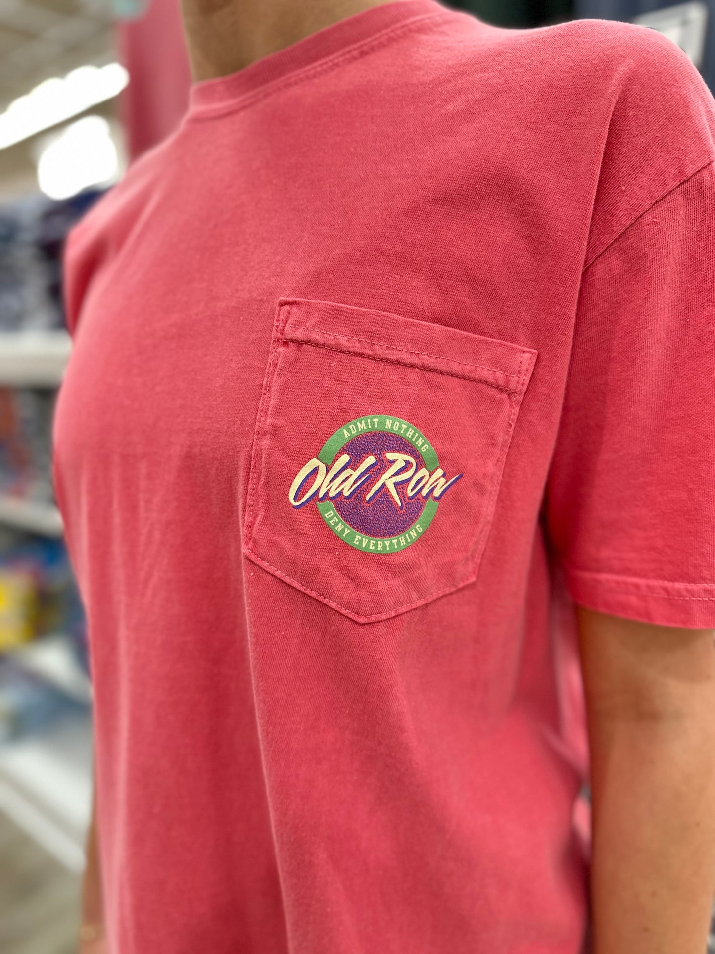 Old Row Circle Logo Pocket S/S T-Shirt - Watermelon