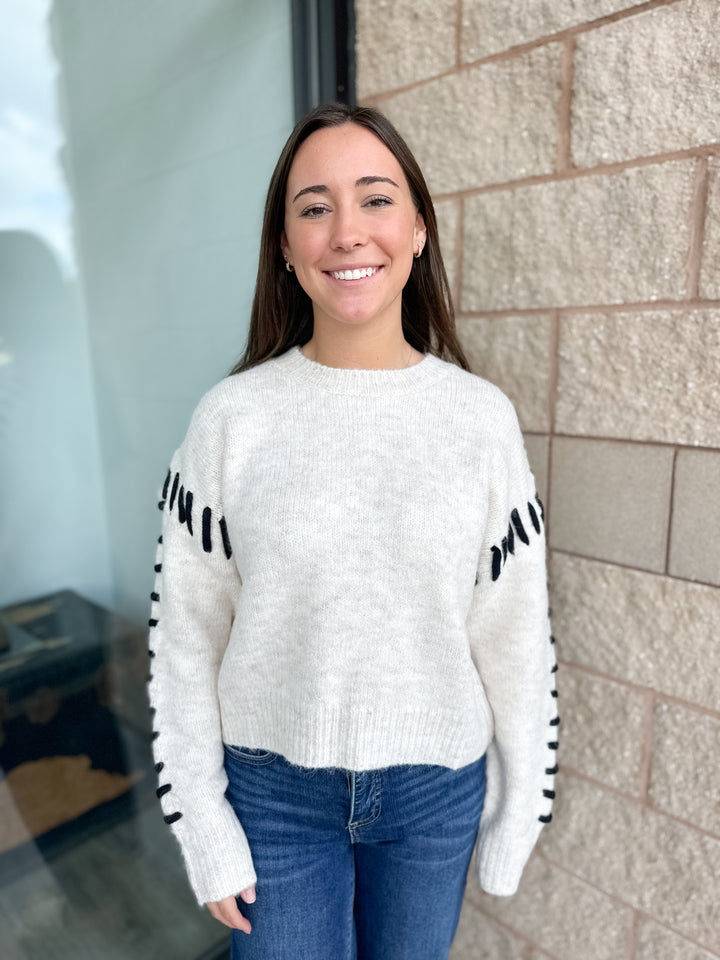 Victoria Contrast Stitch Sweater