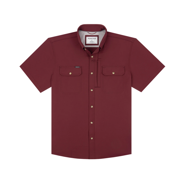 Poncho Men’s “The 2 Minute Drill” S/S Regular Shirt - Maroon