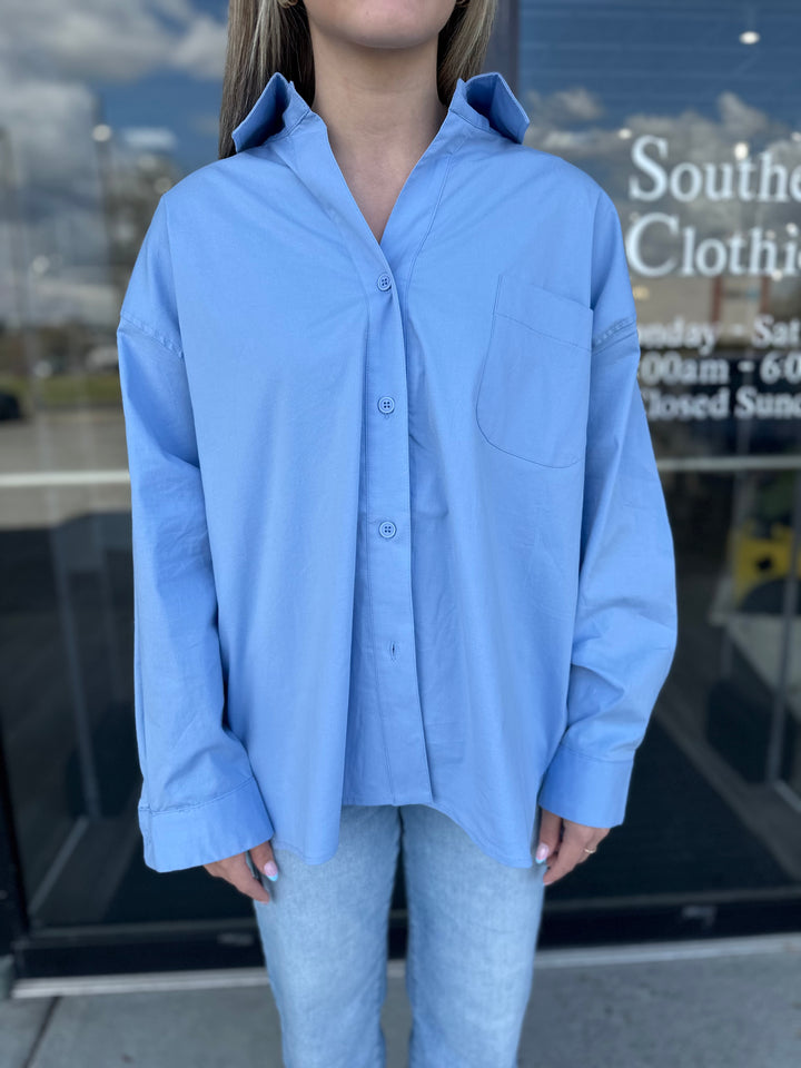 Polly Oversized Button Up Top