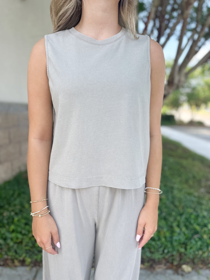 Sloane Jersey Muscle Tank - Retreat