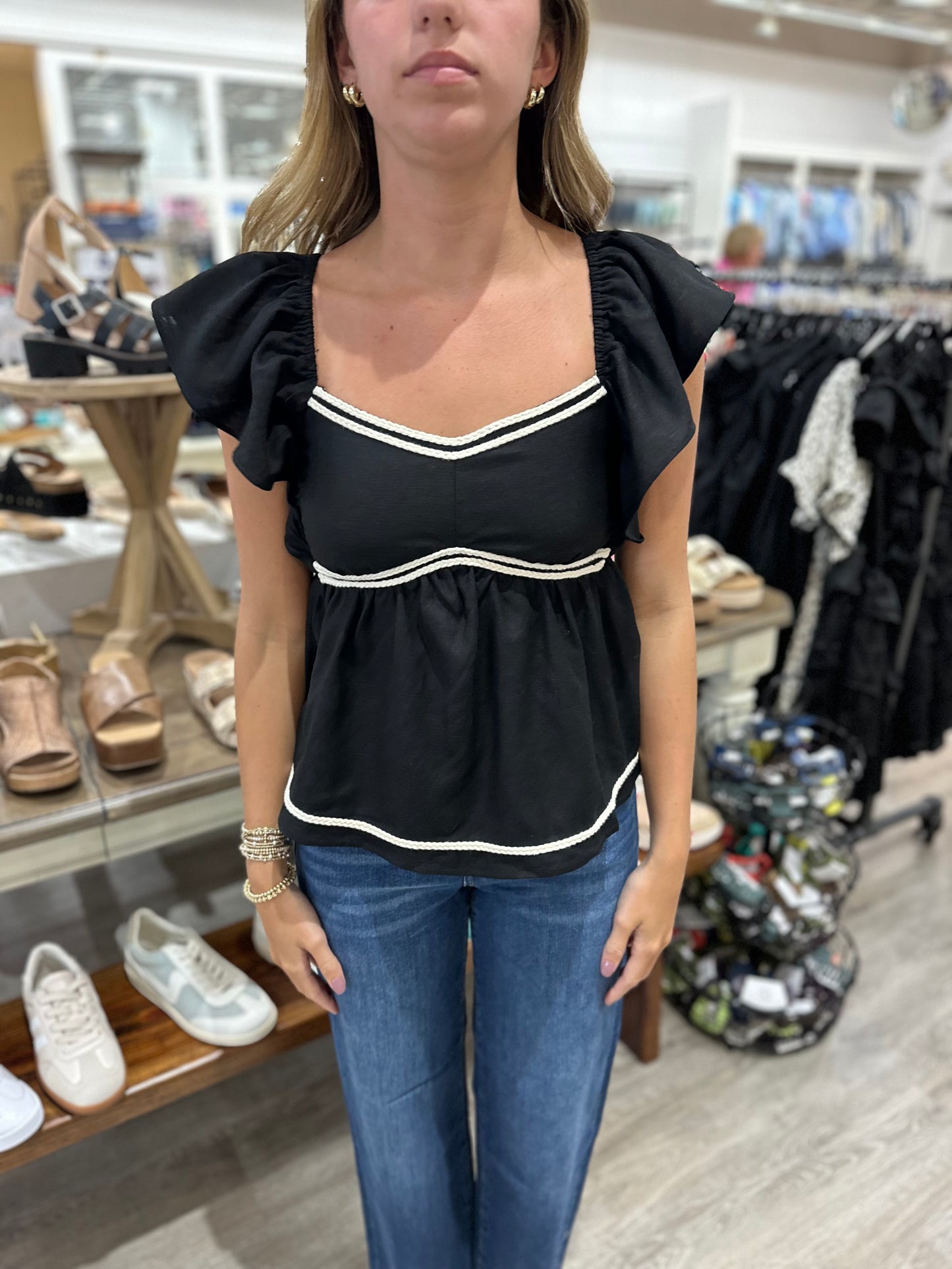 Eva Rope Ruffle Top