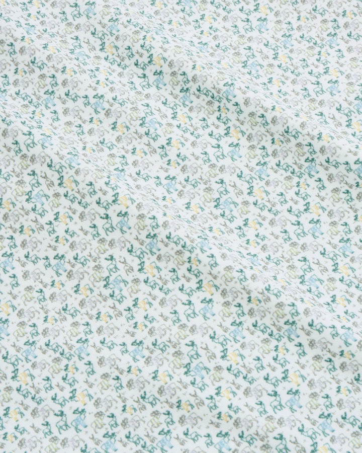 Genteal F25 Sweatered Stag Printed Performance Polo - White