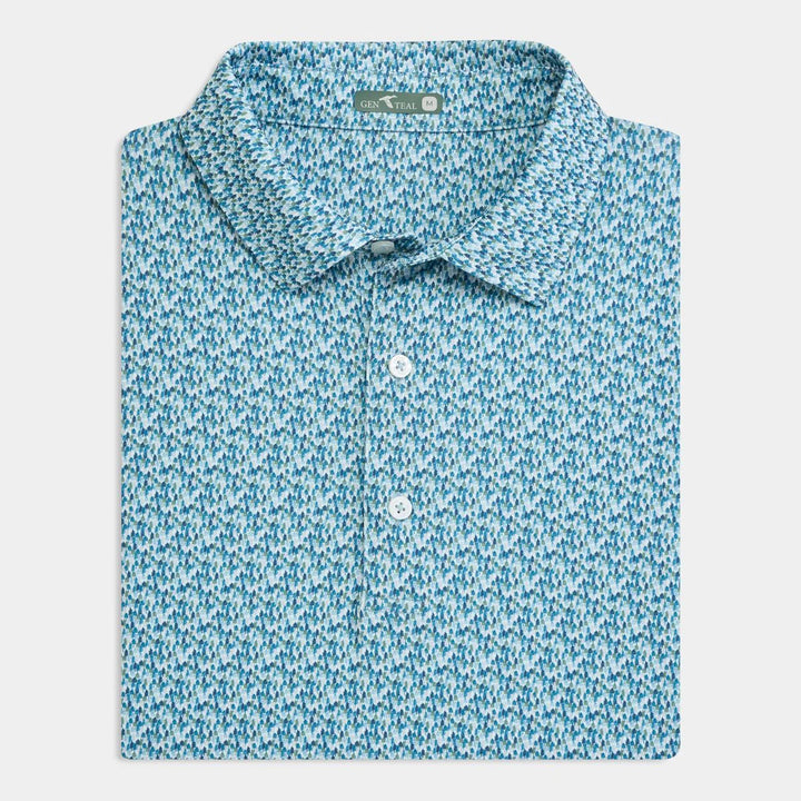 Genteal F25 Ponderosa Pine Printed Performance Polo - Ashen Green