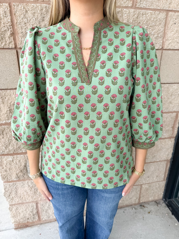 Tamryn Top - Floral Foulard Vineyard