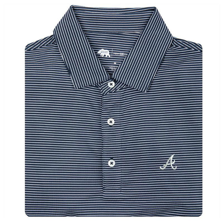 Onward Reserve Atlanta Braves Birdie Stripe Performance Polo - Dark Denim