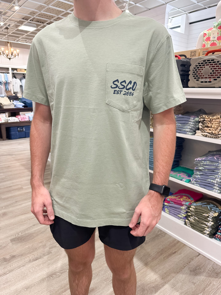 SSCO Men’s Rip It And Stick It S/S Pocket T-Shirt - Iceberg Green
