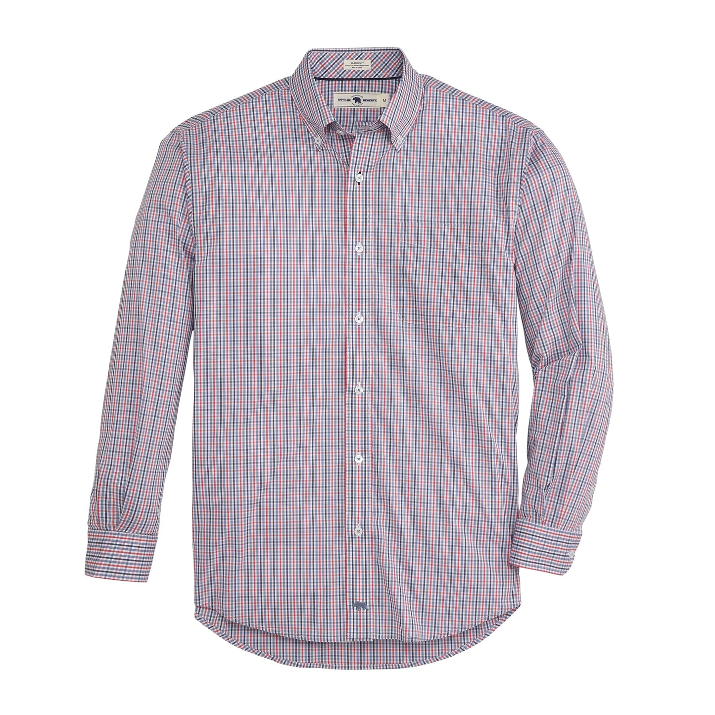 Onward Reserve Warden Classic Fit Quad Performance Twill Button Down - Ensign Blue