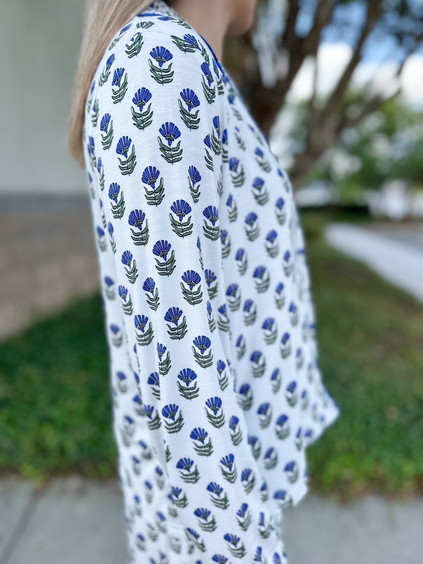 Charlotte Floral Foulard Pajama Pant Set - Navy