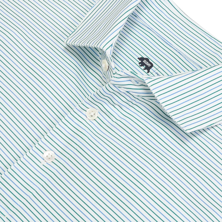 Onward Reserve Driver Stripe Performance Polo - Mallard Green