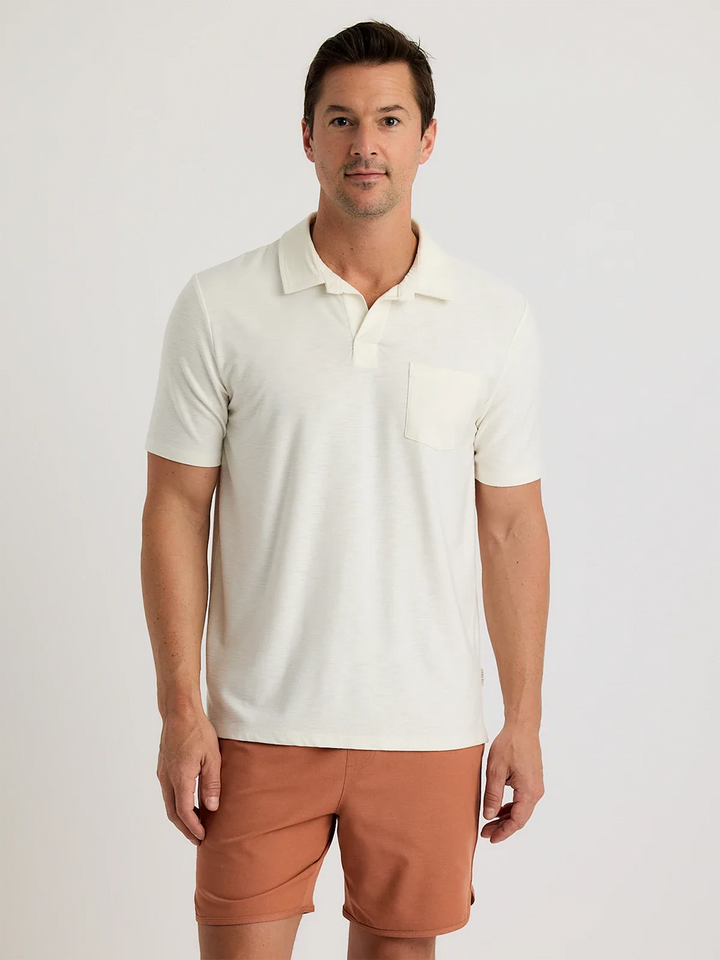 Free Fly Men’s Bamboo Slub Polo II - Sea Salt