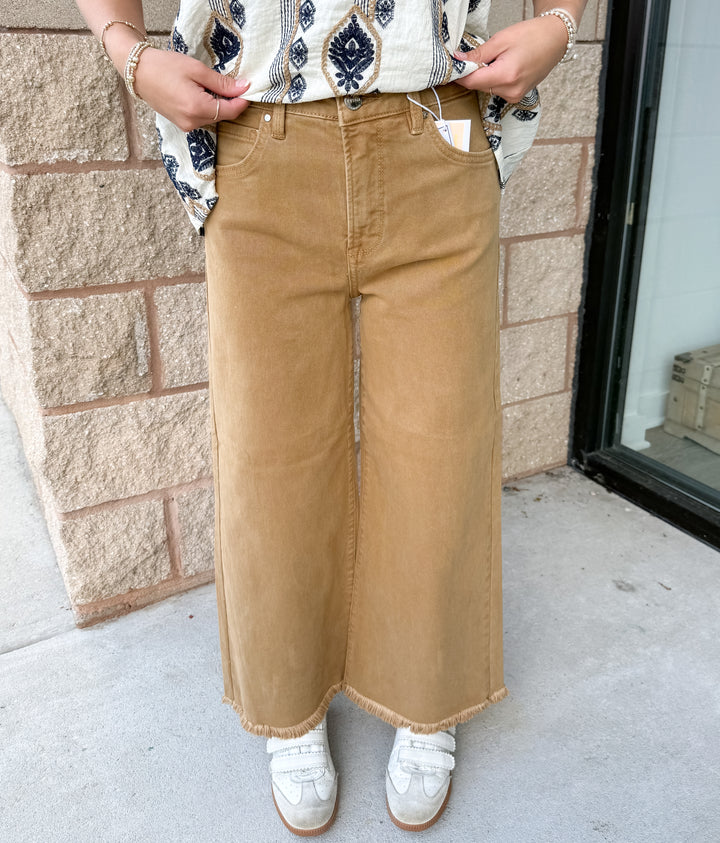 Risen Amber TC Wide Crop Jean - Mocha