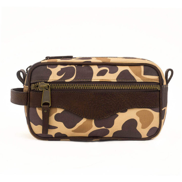 Mission Mercantile Campaign Waxed Canvas Toiletry Shave Kit - Smoke Vintage Camo