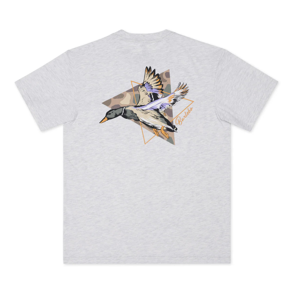 Burlebo Men’s Pintail Triangle Duck S/S Pocket T-Shirt - Heather Ash Grey