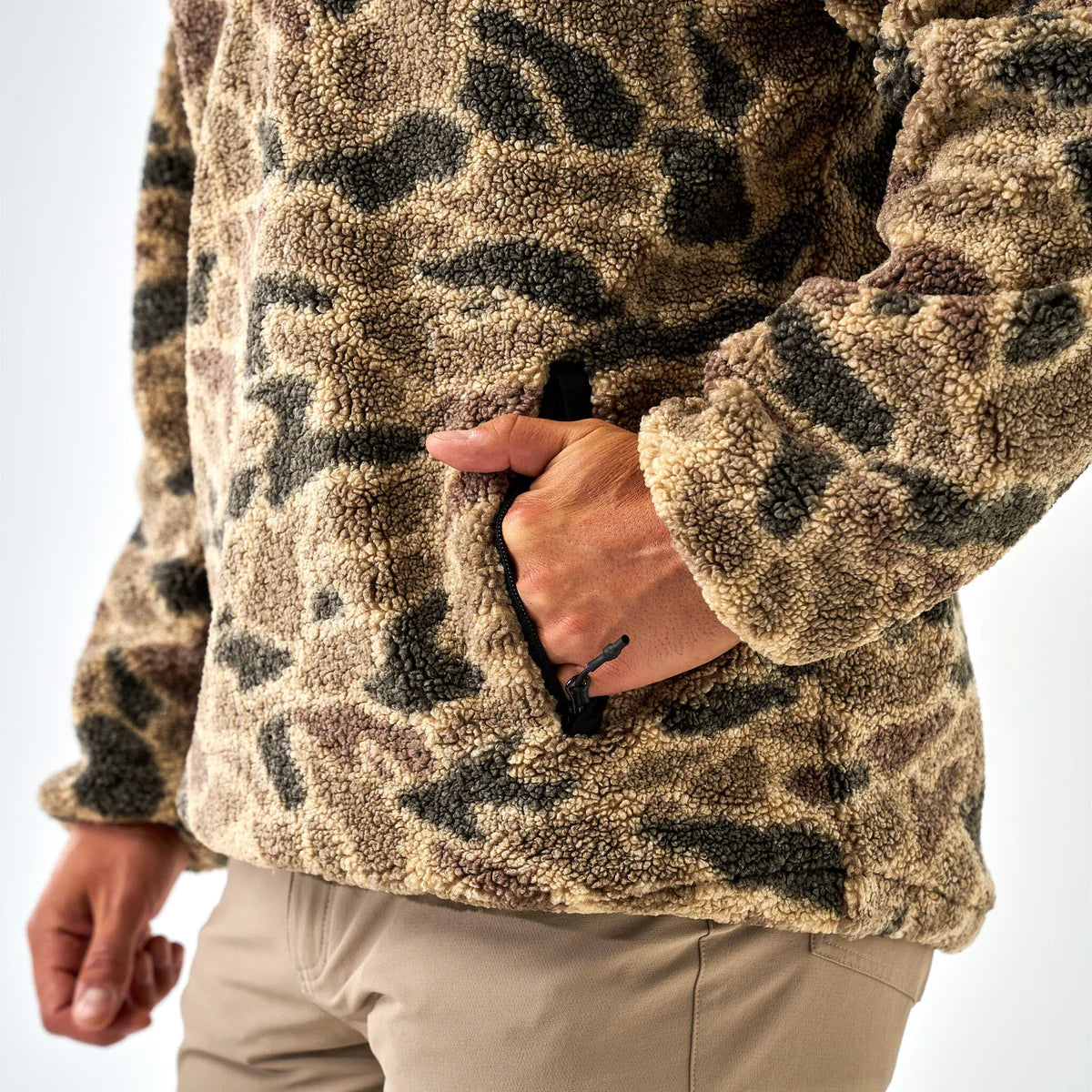 Burlebo Mountain Fleece Sherpa Quarter Zip - Rocky Mountain Camo