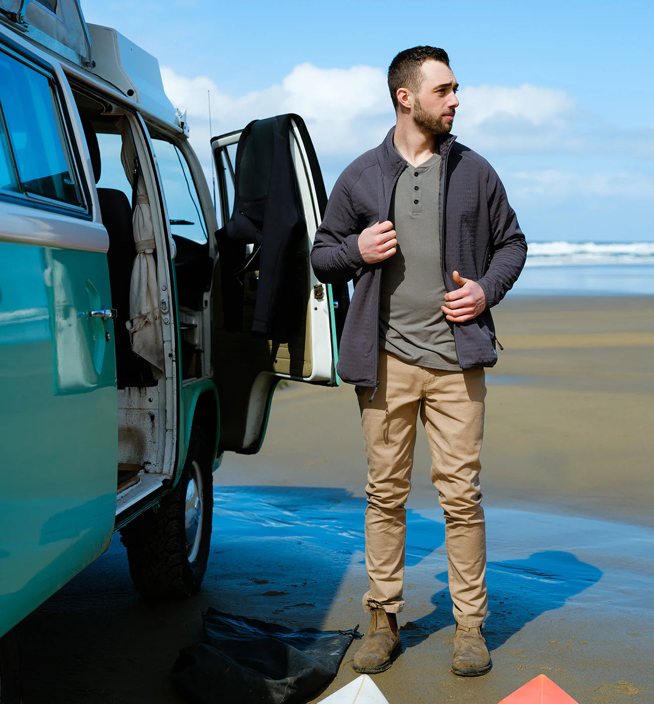 FreeFly Men’s Gridback Fleece Jacket - Storm Cloud