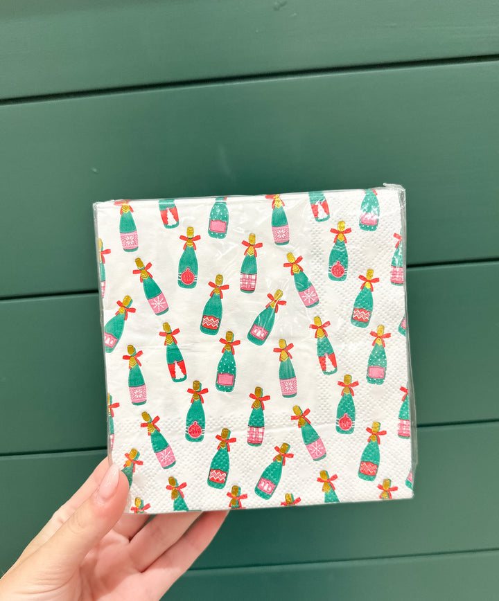 MS Cocktail Napkins - Champagne Bottles