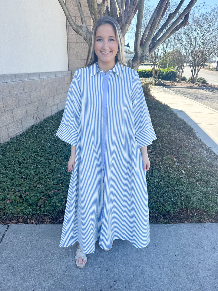 Savannah Stripes Maxi Dress - Blue