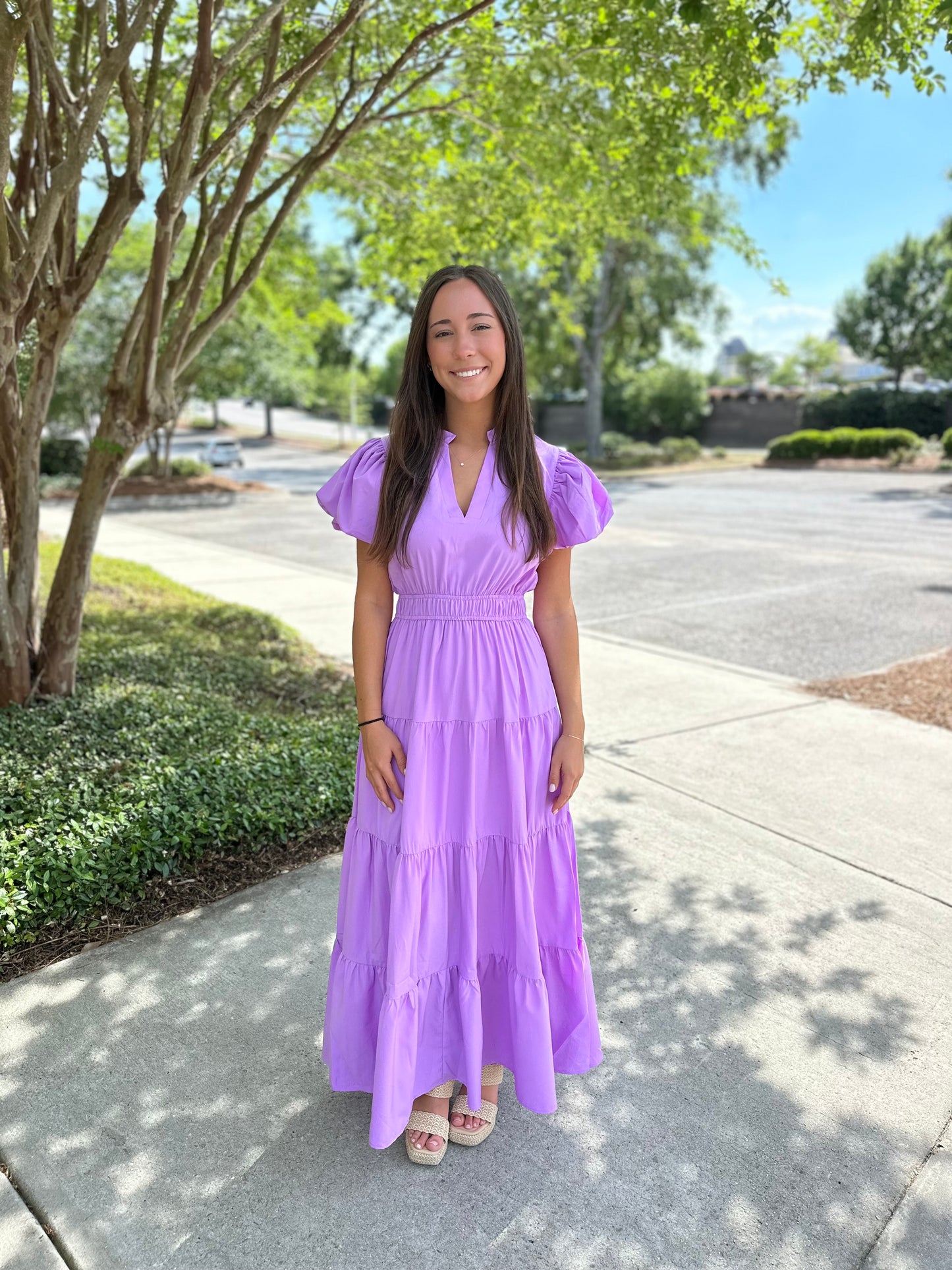 Jade Tiered Puff Sleeve Maxi