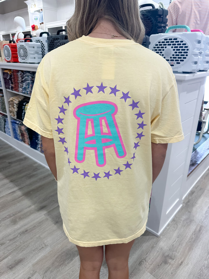 Barstool Stools & Star S/S Pocket T-Shirt - Butter Yellow