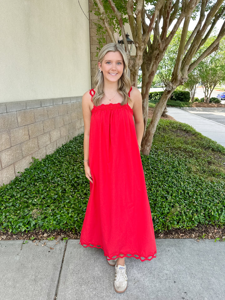 Leeda Midi Dress - Red