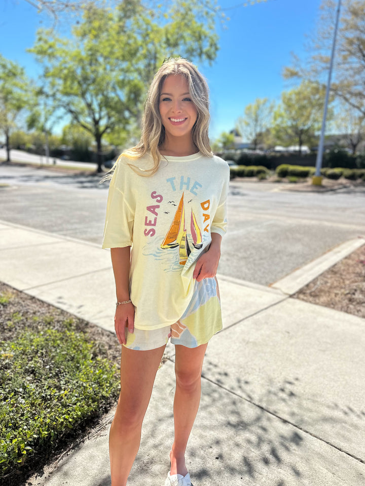 Seas Social Tee - Mellow Yellow