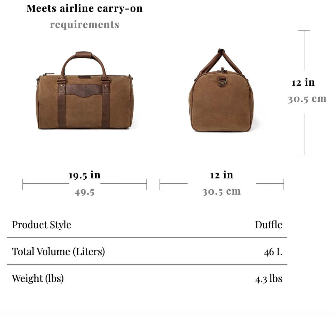 Mission Mercantile Campaign Waxed Canvas Medium Field Duffle Bag - Smoke Forest