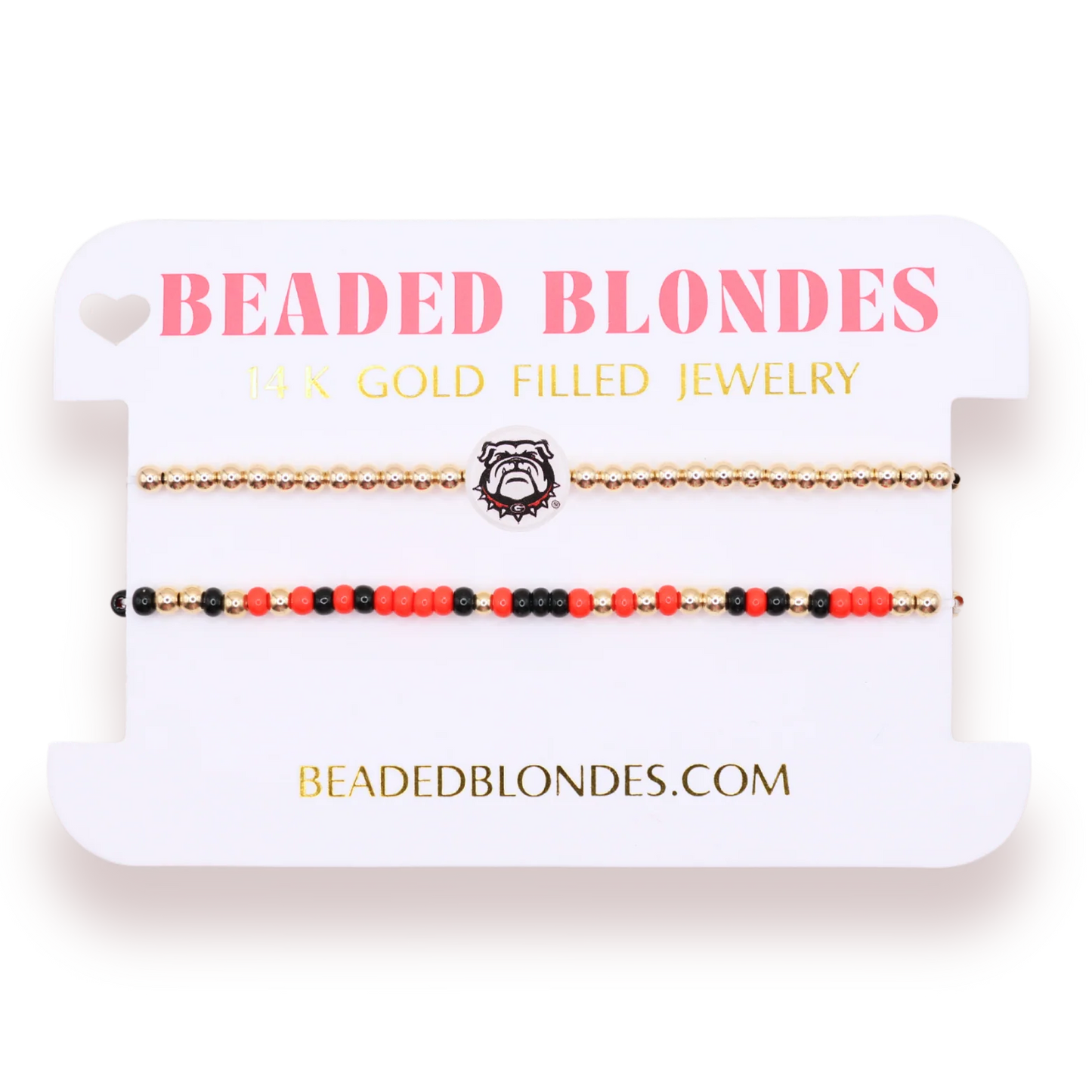 Beaded Blondes Georgia Reversible Logo Bracelet Sprinkle Stack