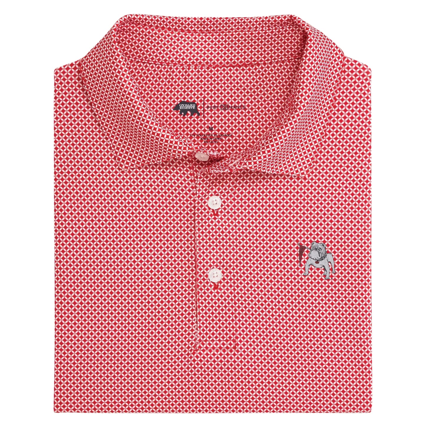 Onward Reserve UGA Vintage Dog Scope Printed Performance Polo - Red