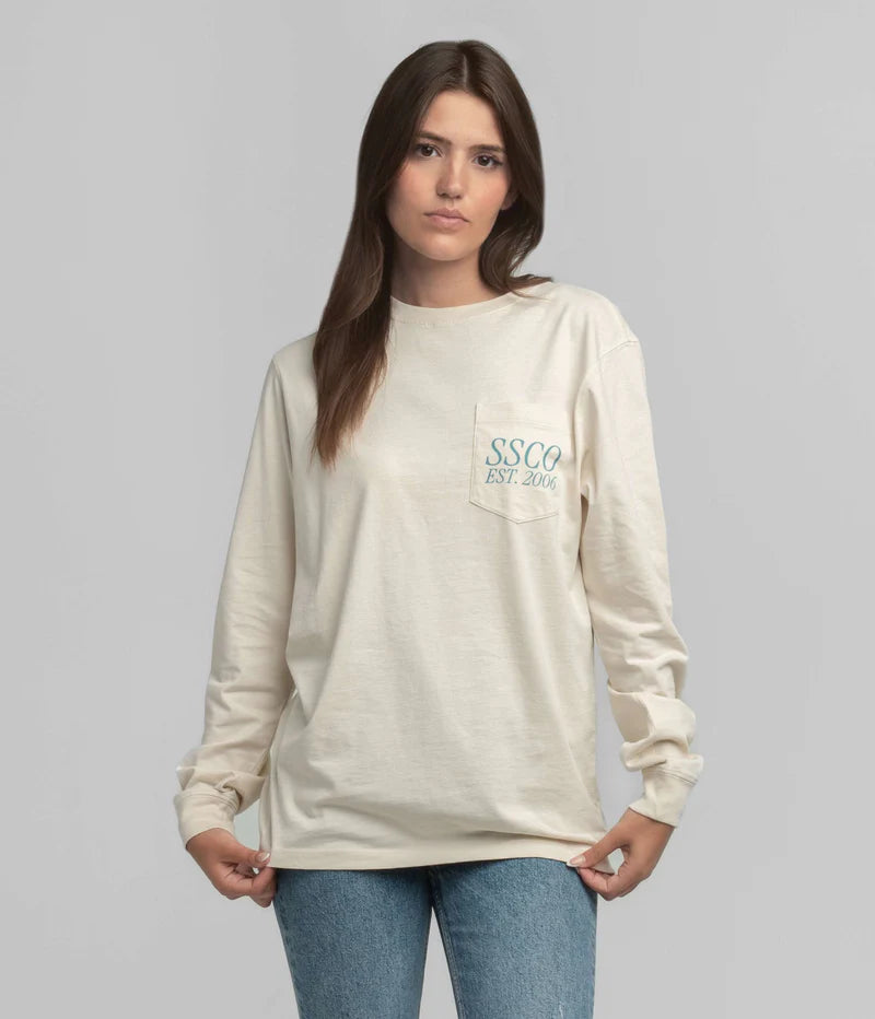 SSCO Women’s Adventure Awaits L/S Pocket T-Shirt - Moonlight
