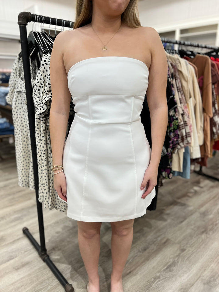 Betsy Bow Dress - White