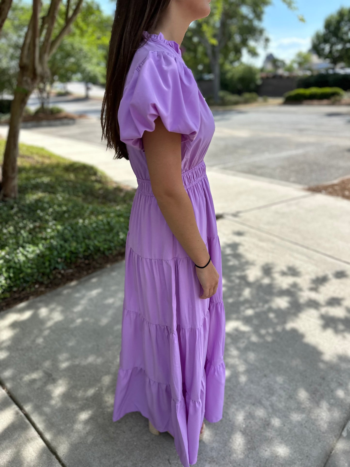 Jade Tiered Puff Sleeve Maxi