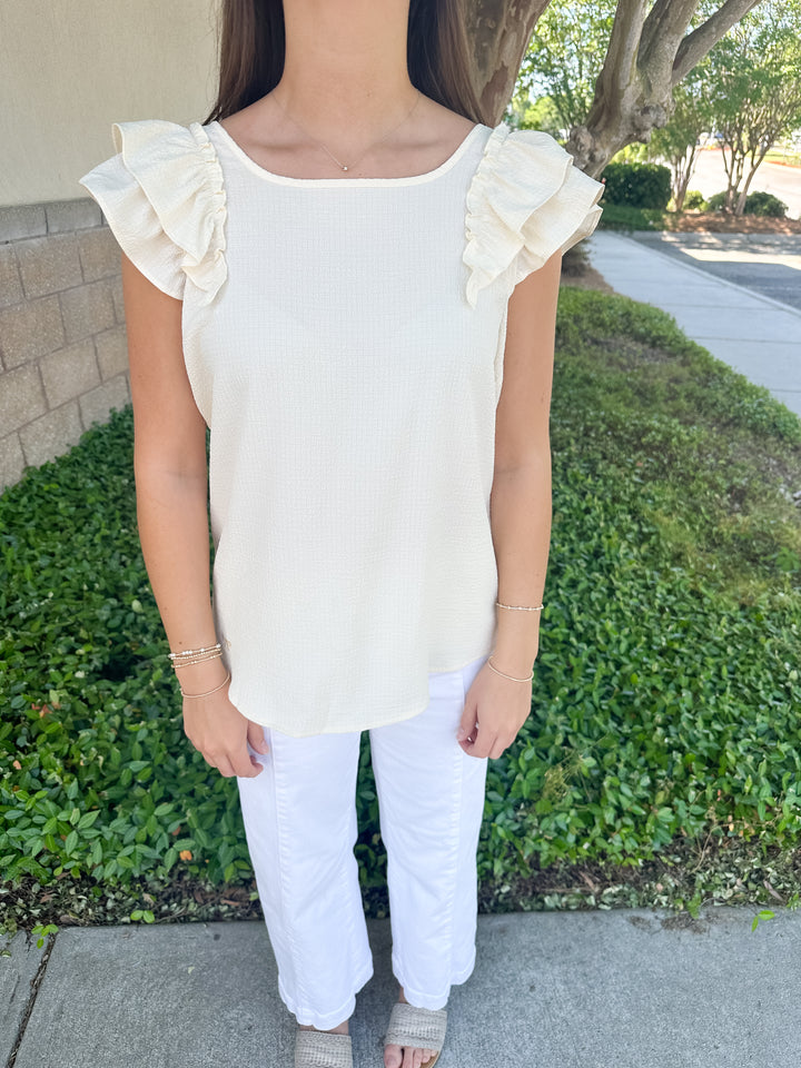 Camille Bow Top - Cream