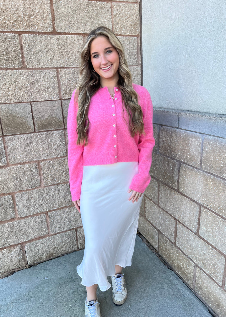 Europa Poly Sheen Skirt - Sea Salt