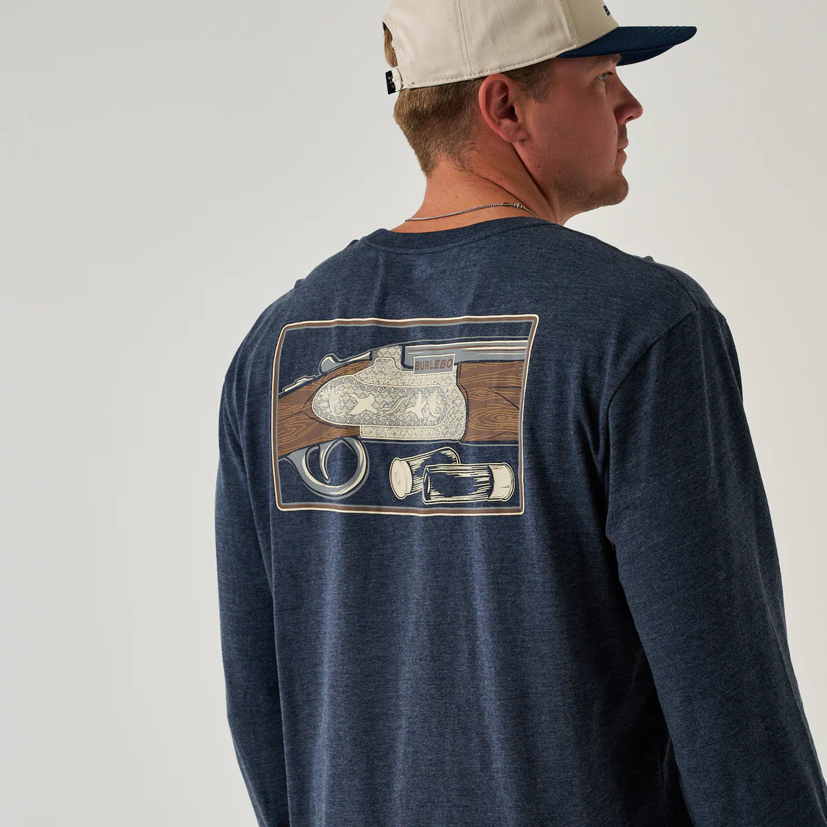 Burlebo Men’s BURLEBO Shotgun L/S T-Shirt - Heather Navy