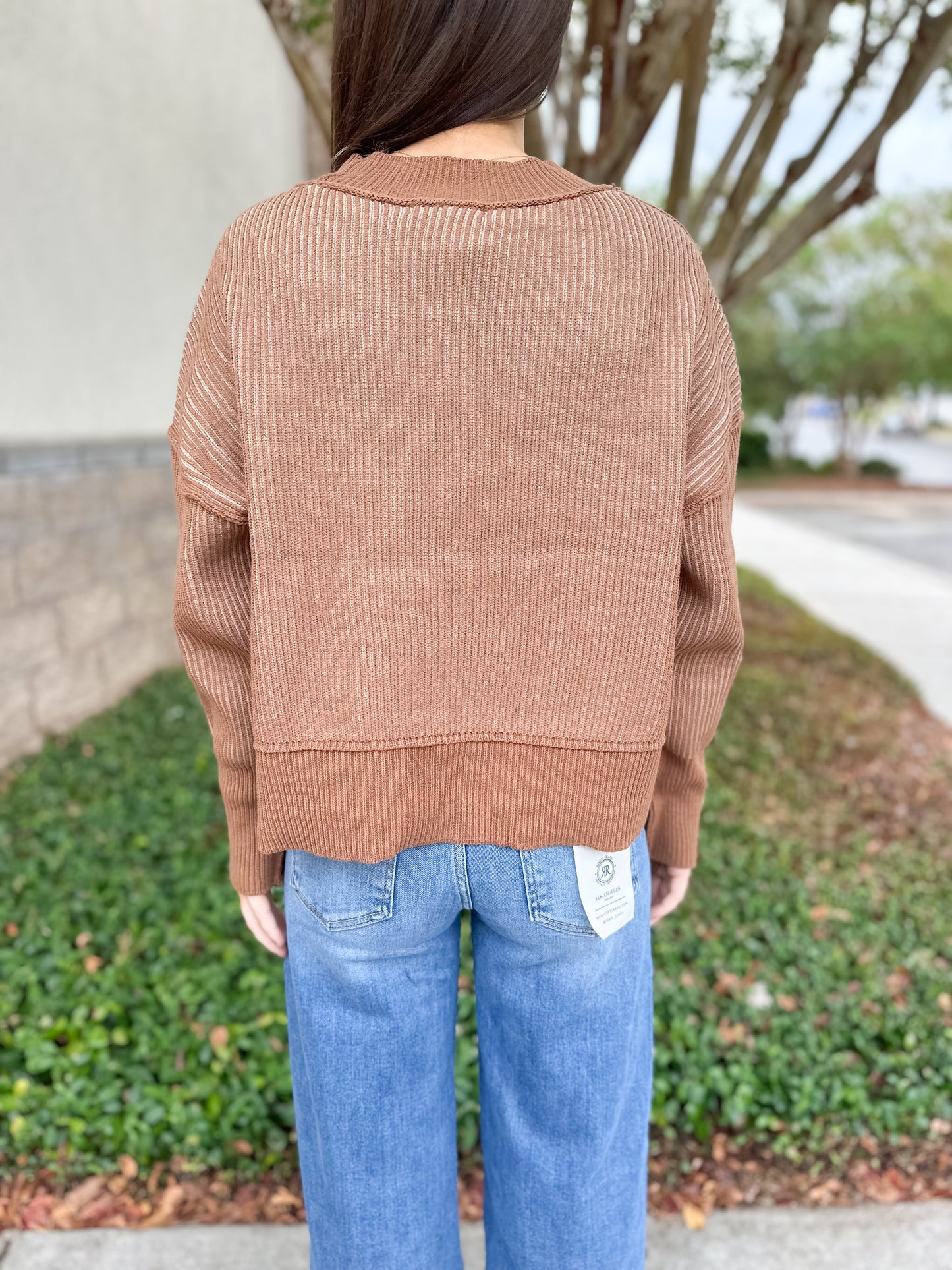 Courtney Ribbed Sweater - Light Brown