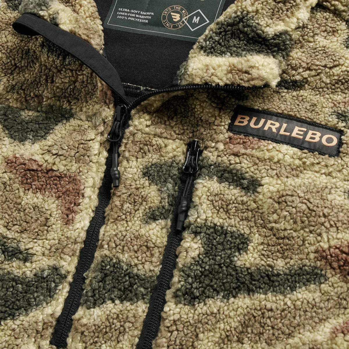 Burlebo Mountain Fleece Sherpa Quarter Zip - Rocky Mountain Camo