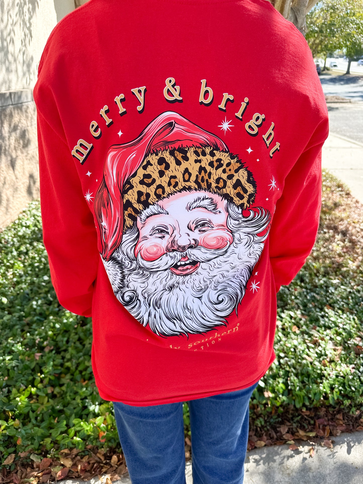 Simply Cheetah Santa Long Sleeve