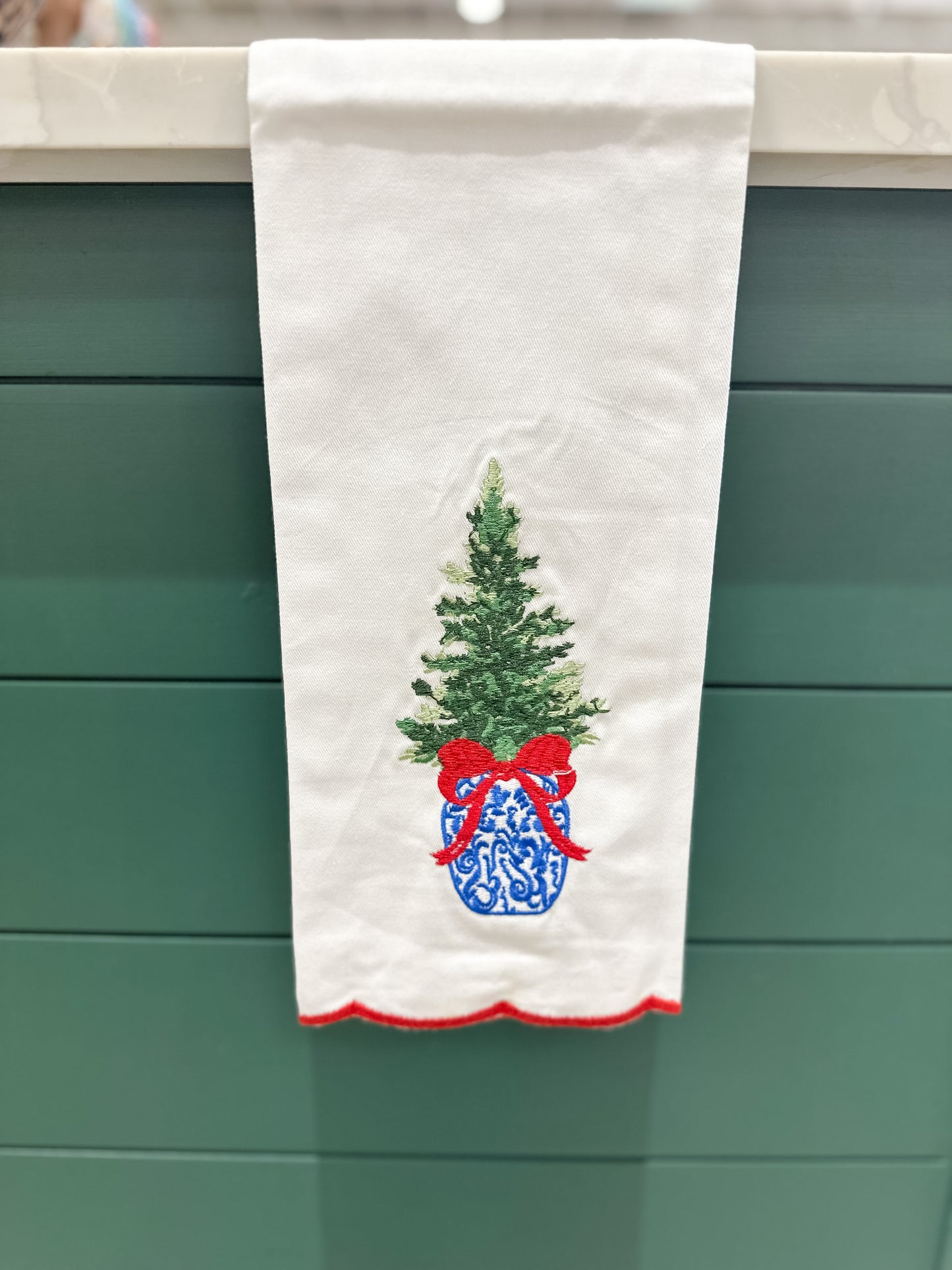 MS Holiday Tea Towel - Chinoisserie Tree