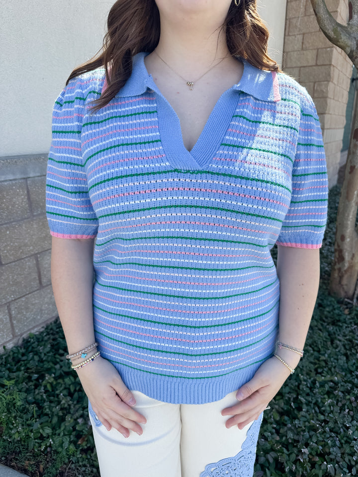 Emma Sweater - Blue Mutli