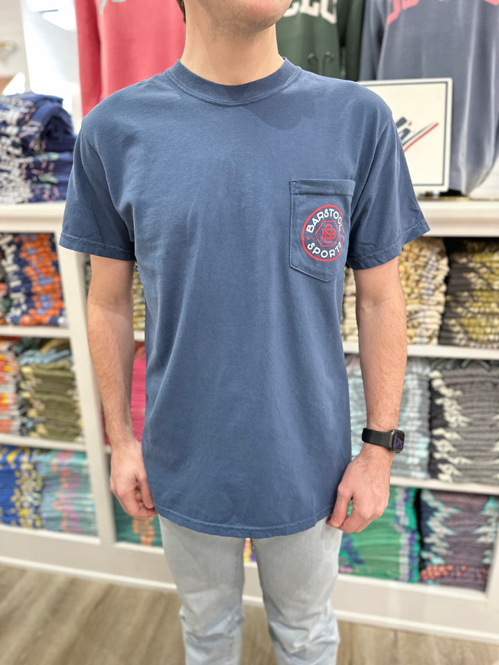 Barstool Sports Retro Logo Pocket S/S T-Shirt - Navy