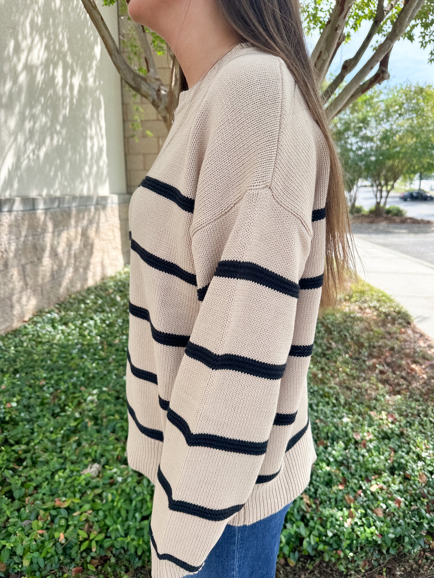 Boyfriend Striped Cotton Sweater