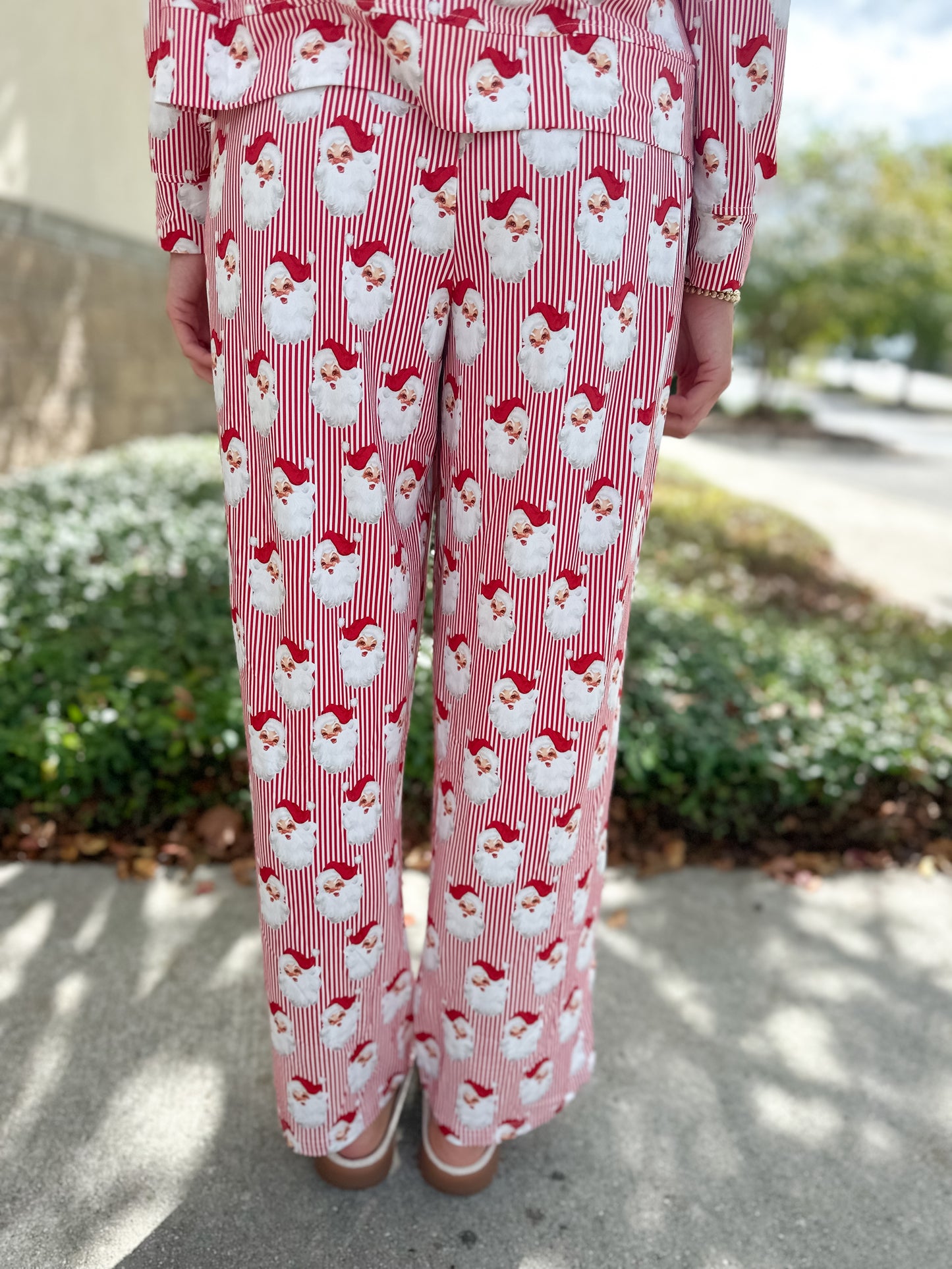 MS Annie PJ Pant Set - Santa Baby Red