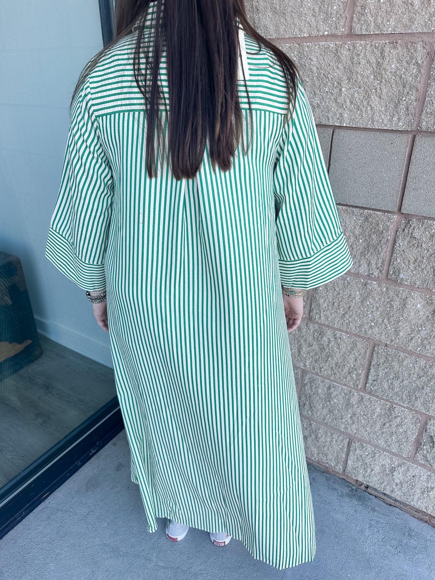 Savannah Stripes Maxi Dress - Green