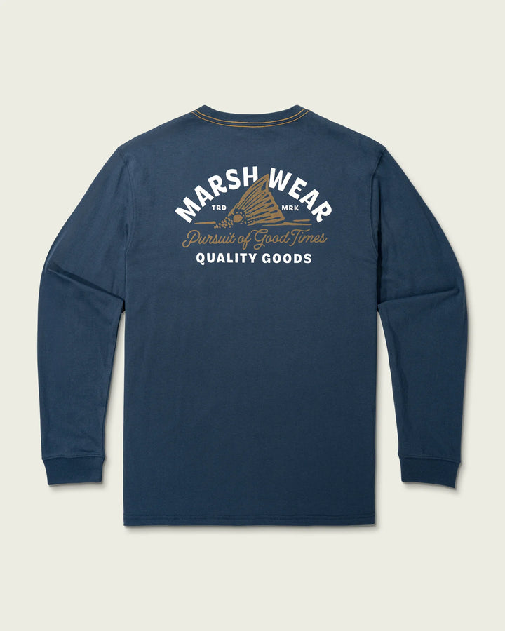 Marsh Wear Men’s Tailing Tide L/S Pocket T-Shirt - Dark Denim