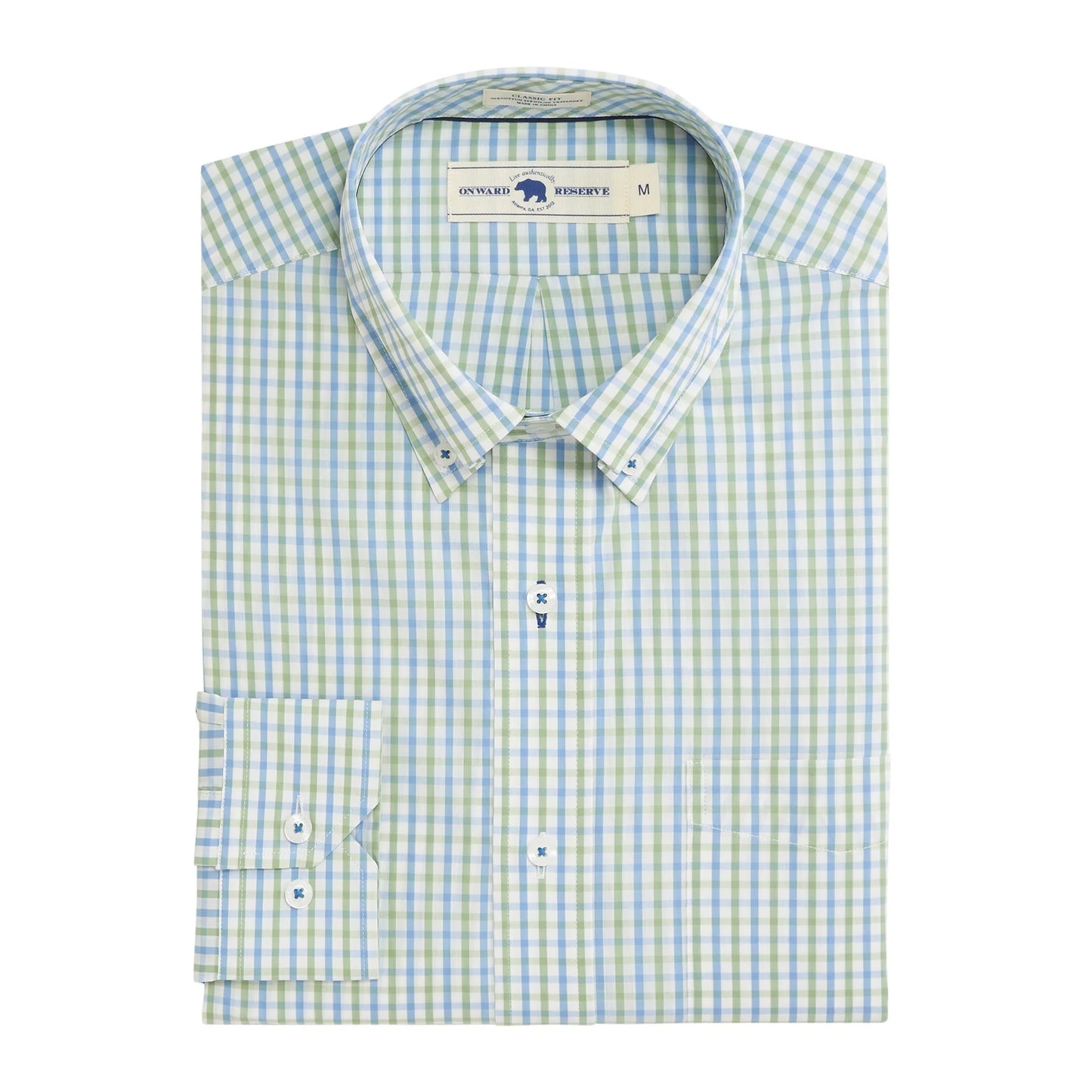 Onward Reserve Sinclair Classic Fit Quad Button Down - Fairway