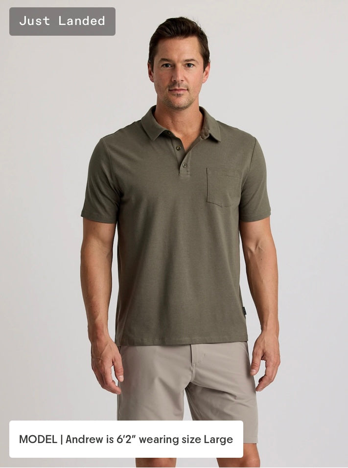 Free Fly Men’s Bamboo Current Polo - Fatigue